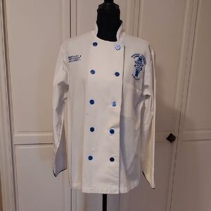 Chefs Jacket Le Cordon Bleu Paris Size S White Blue Vintage
